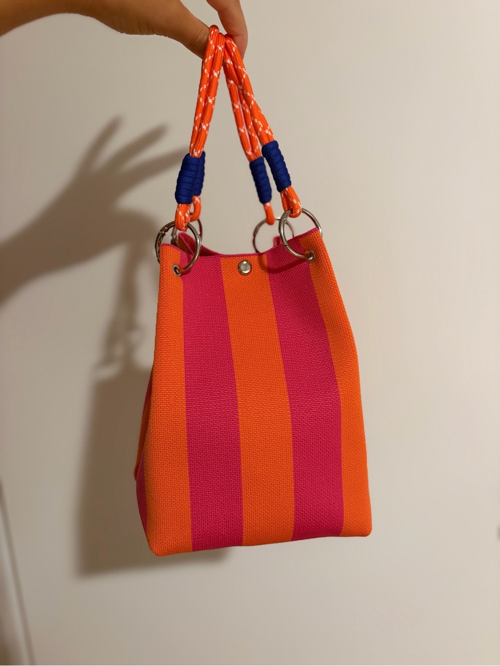 Striped Orange & Pink Tote Bag